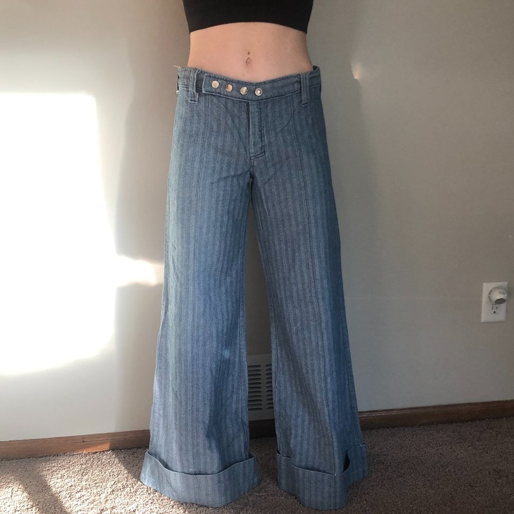 Vintage 70's Striped Flare Jeans